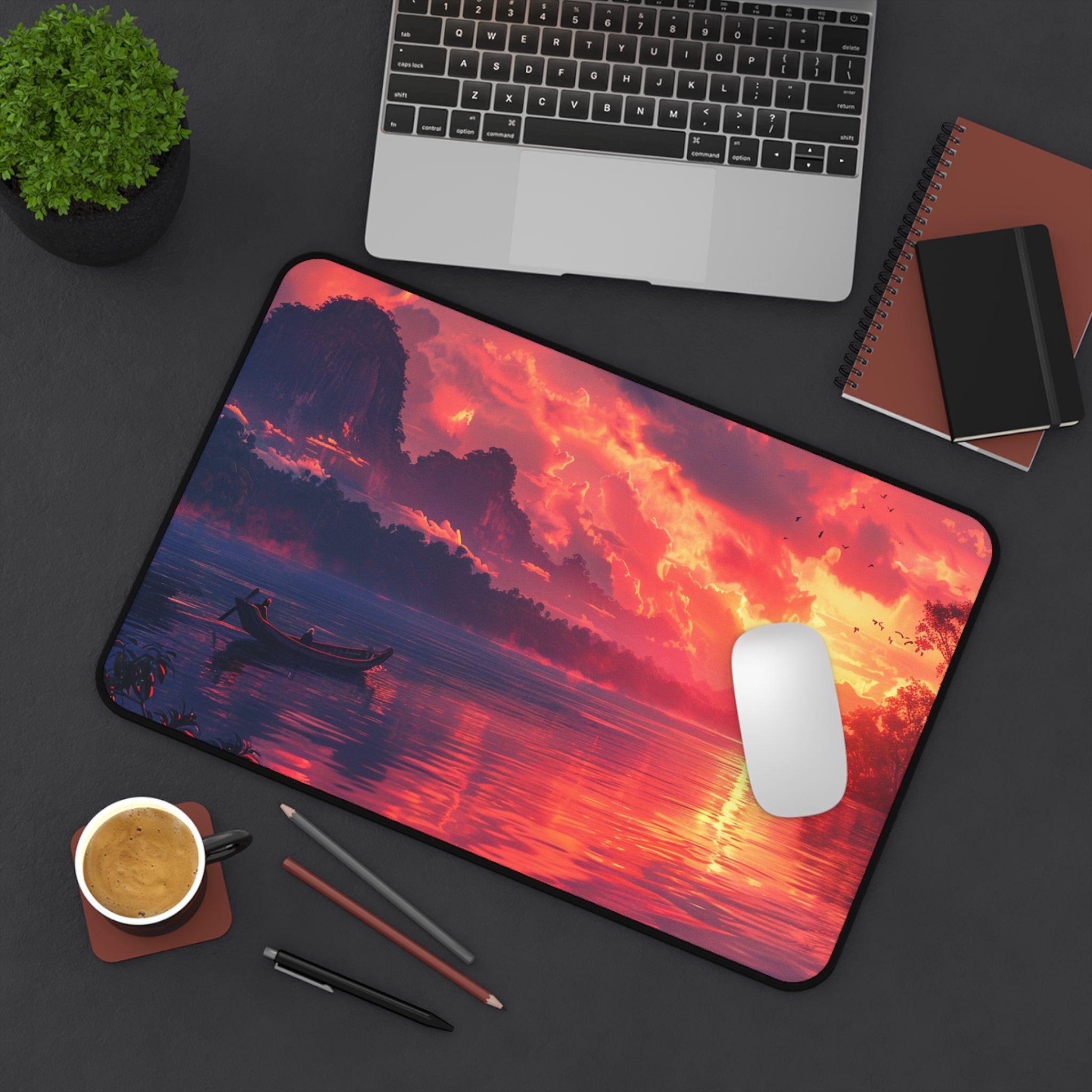 Mekong River Sunset Desk Mat