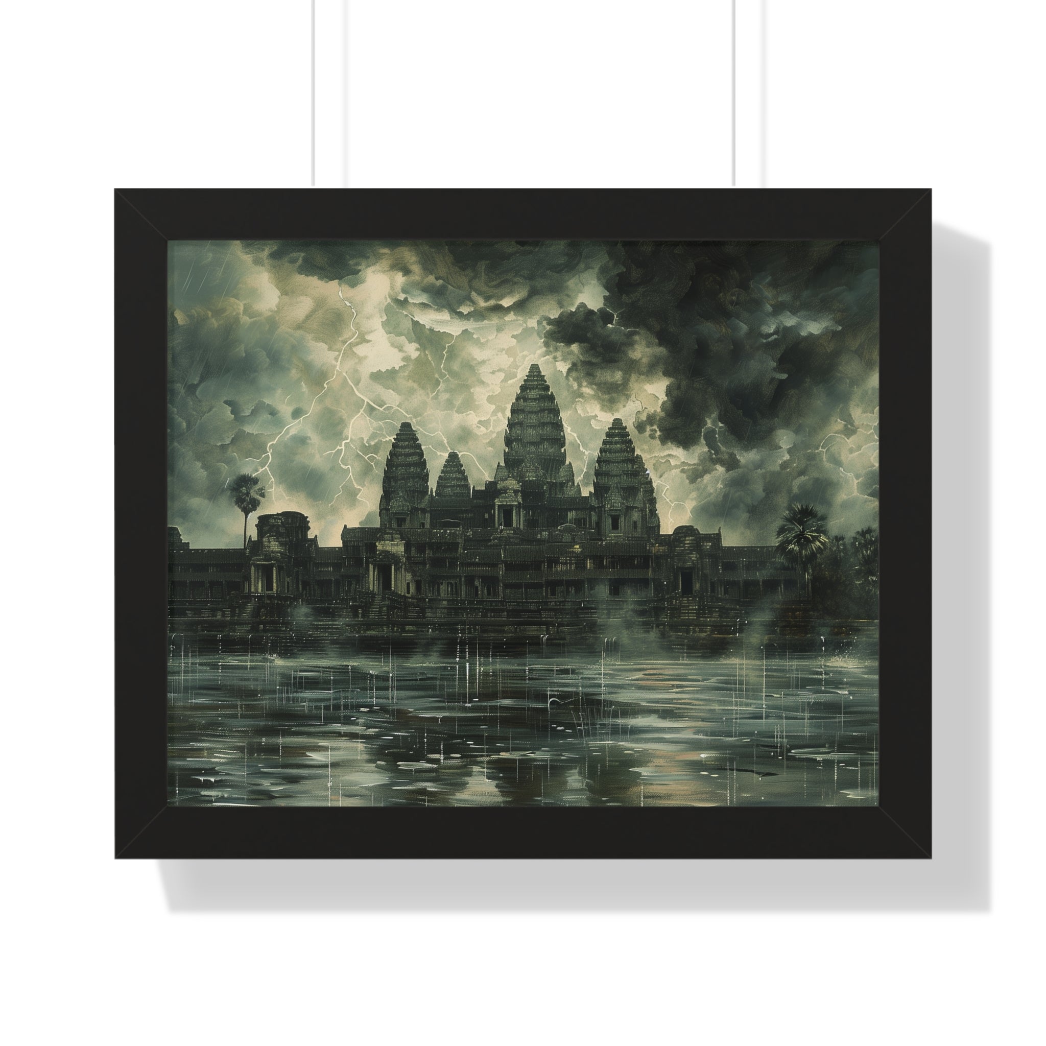 Stormy Majesty at Angkor Wat Framed Poster