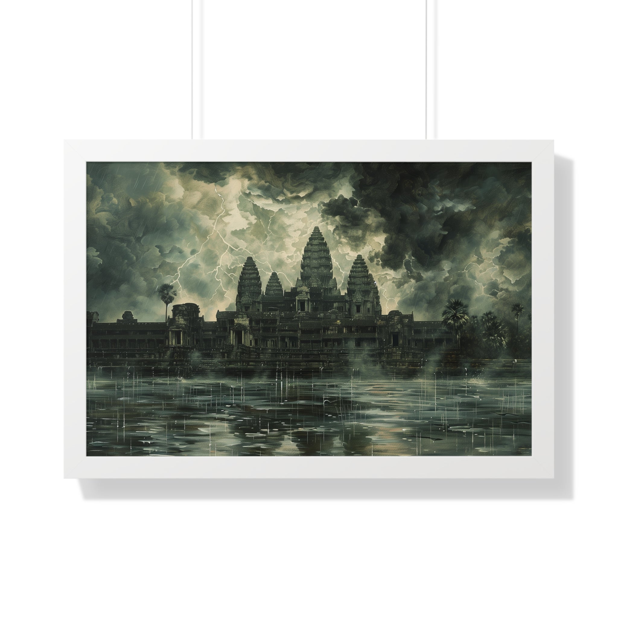 Stormy Majesty at Angkor Wat Framed Poster