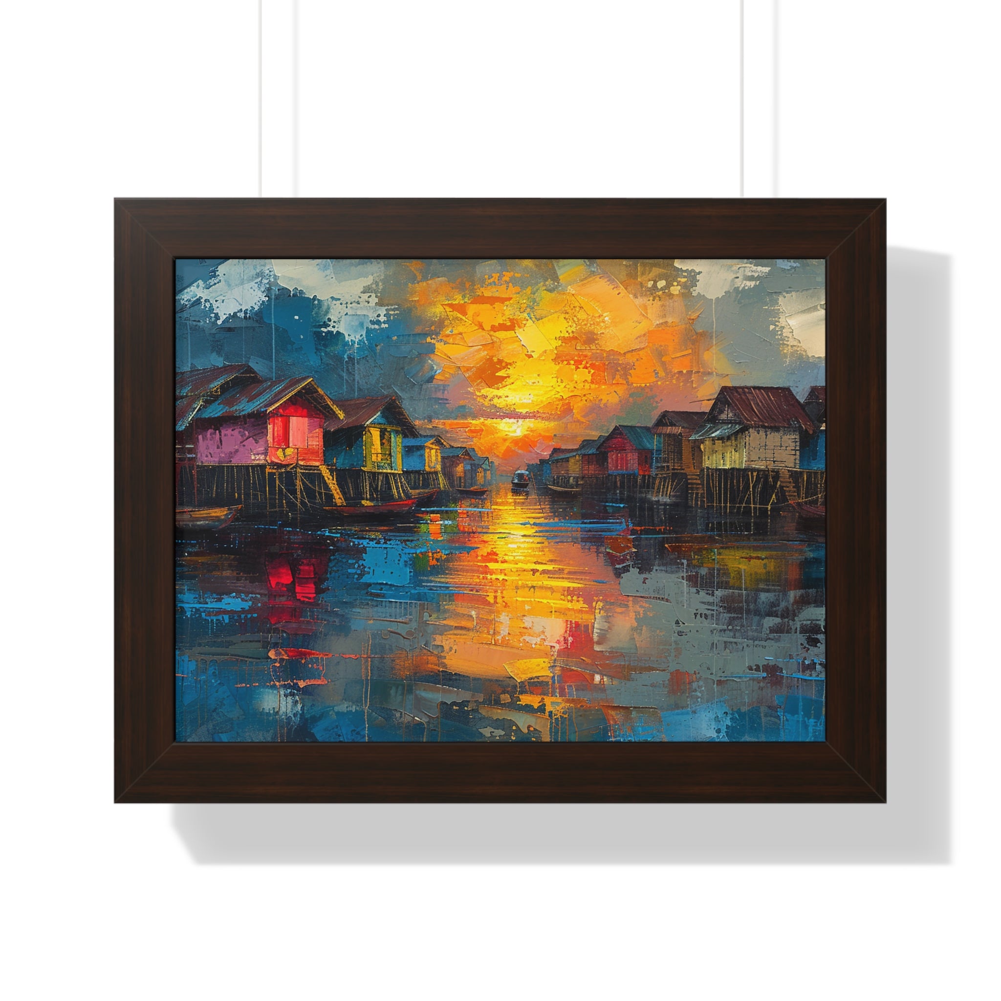 Floating Village Radiance Framed Poster