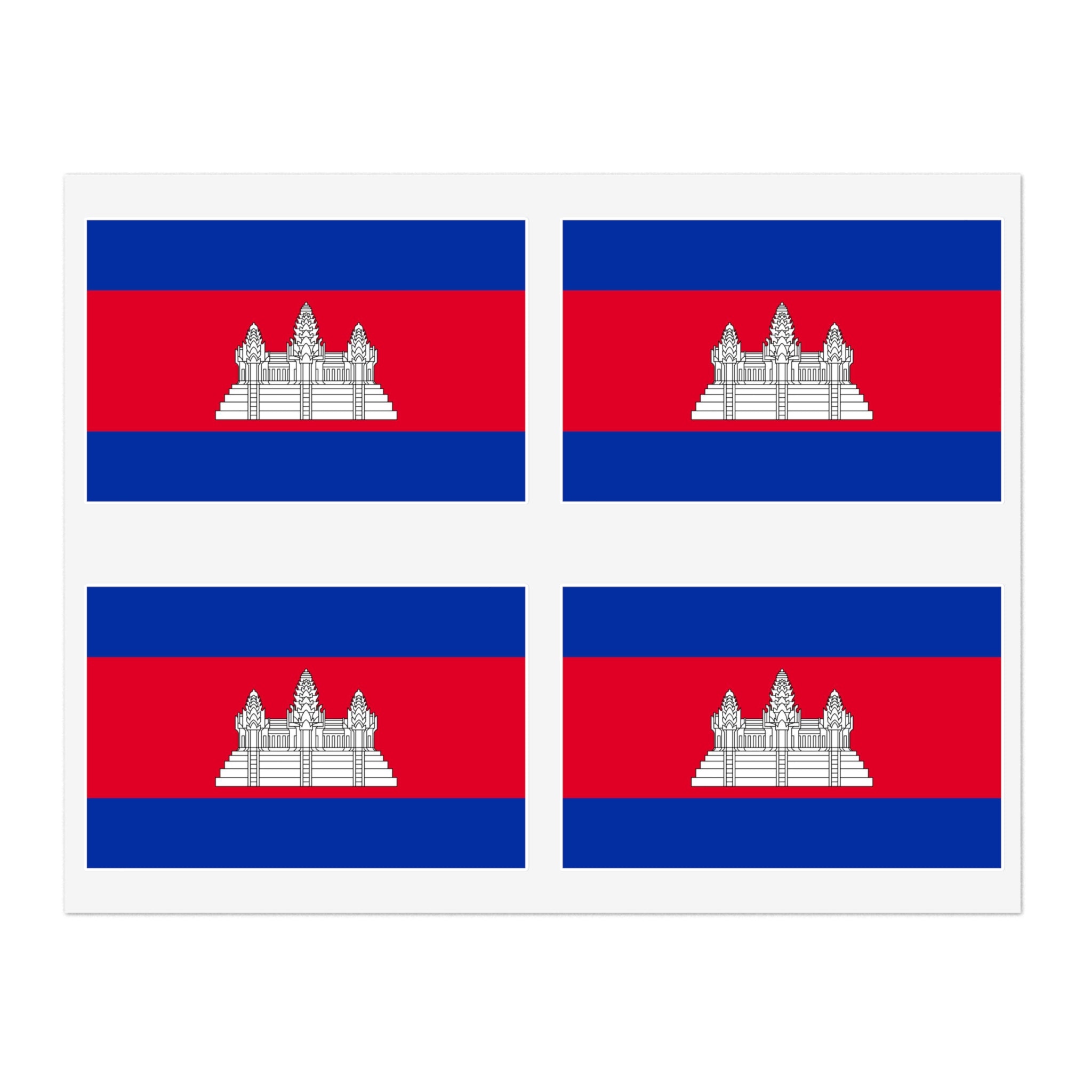 Flag of Cambodia Sticker Sheet (Premium)