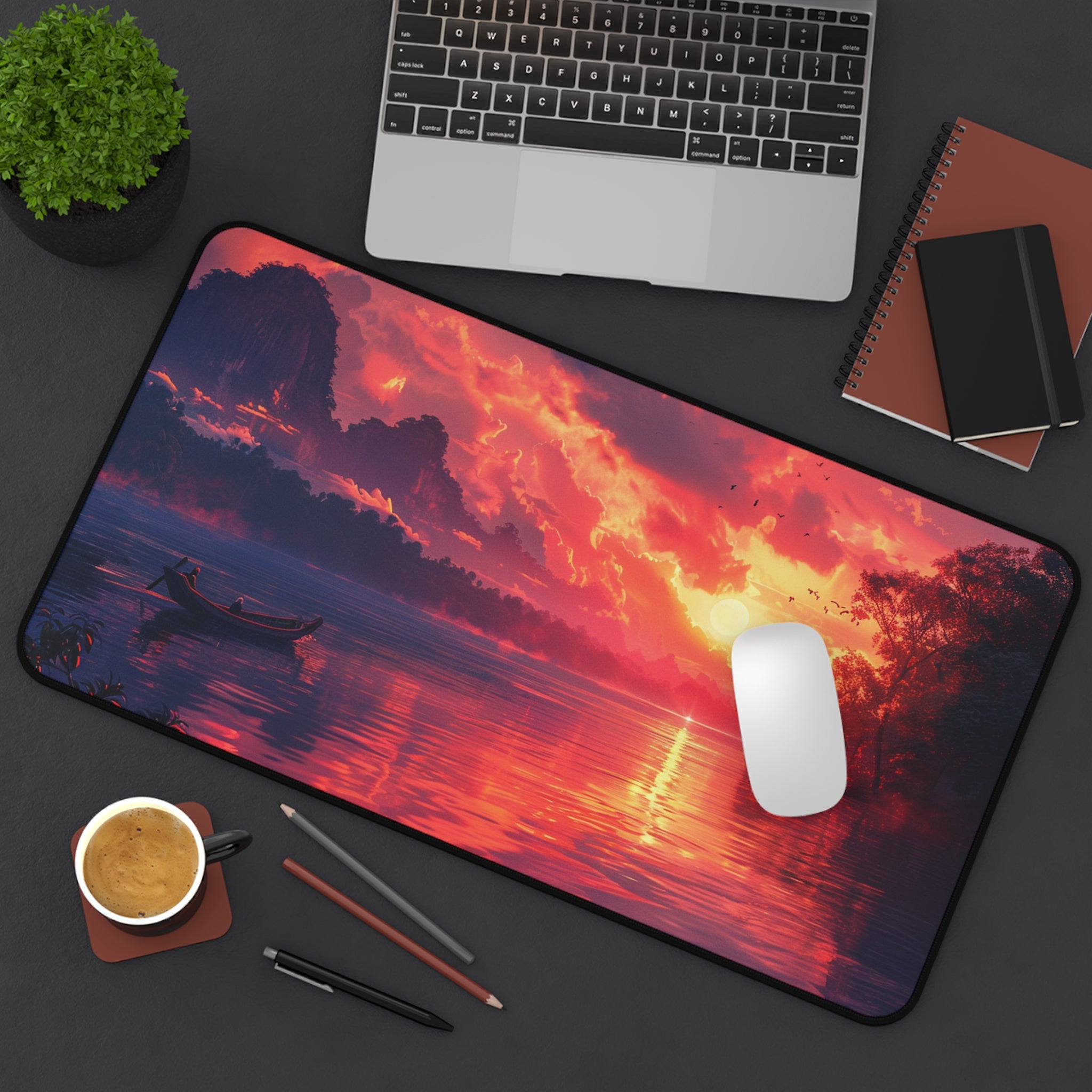 Mekong River Sunset Desk Mat