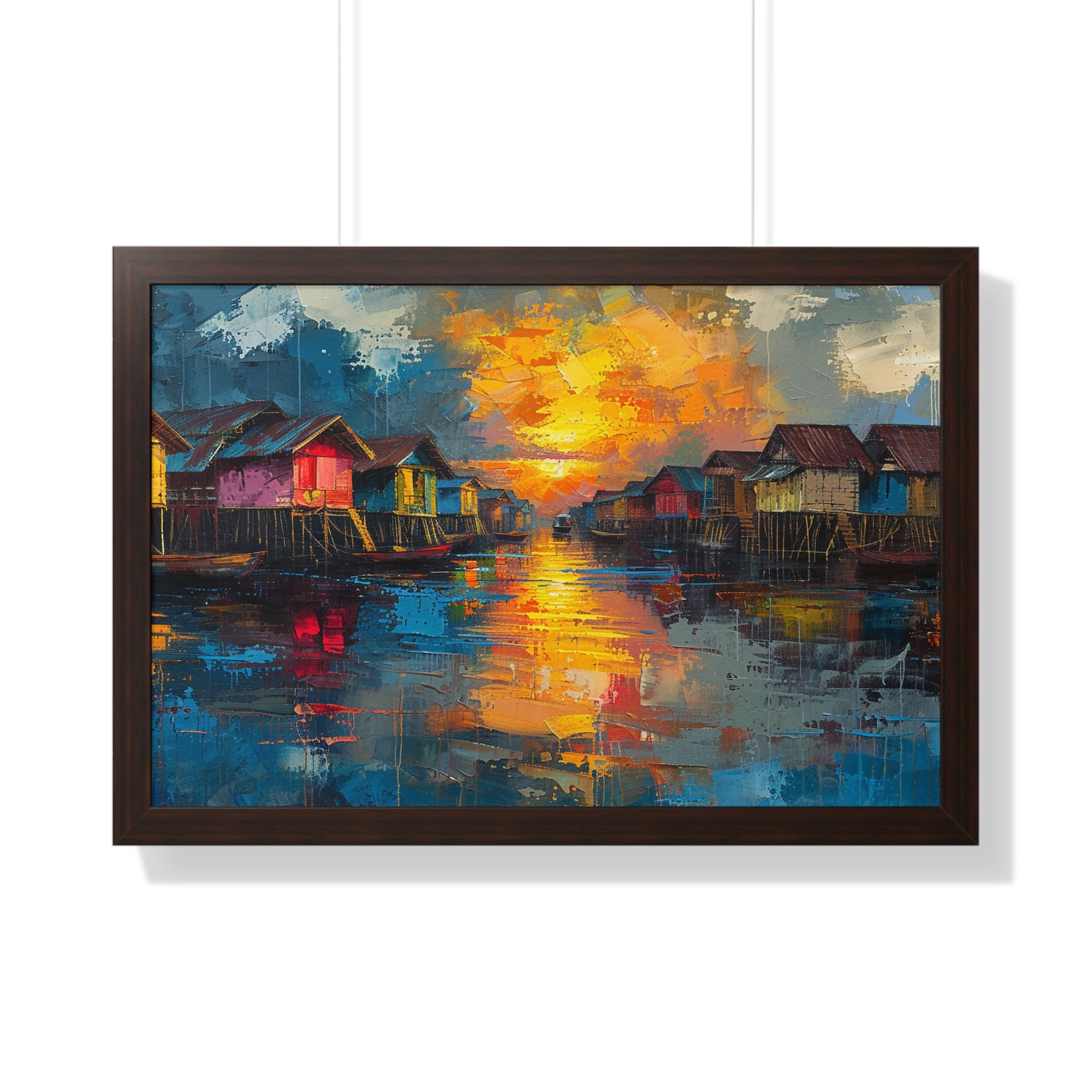 Floating Village Radiance Framed Poster