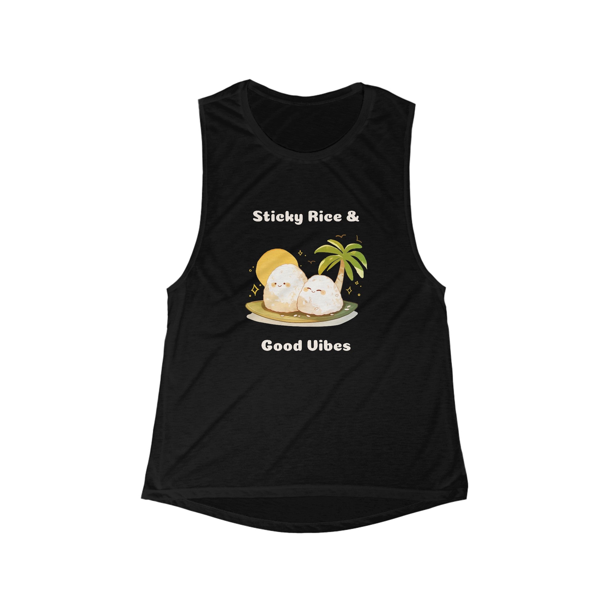 Sticky Rice & Good Vibes - Women's Flowy Tank Top