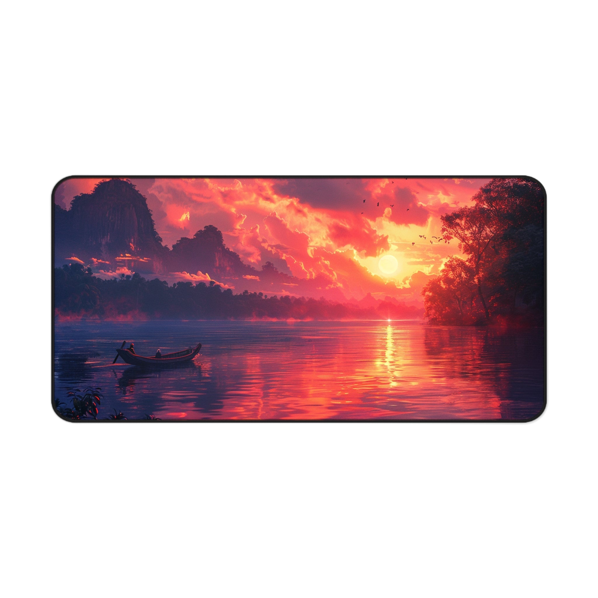 Mekong River Sunset Desk Mat