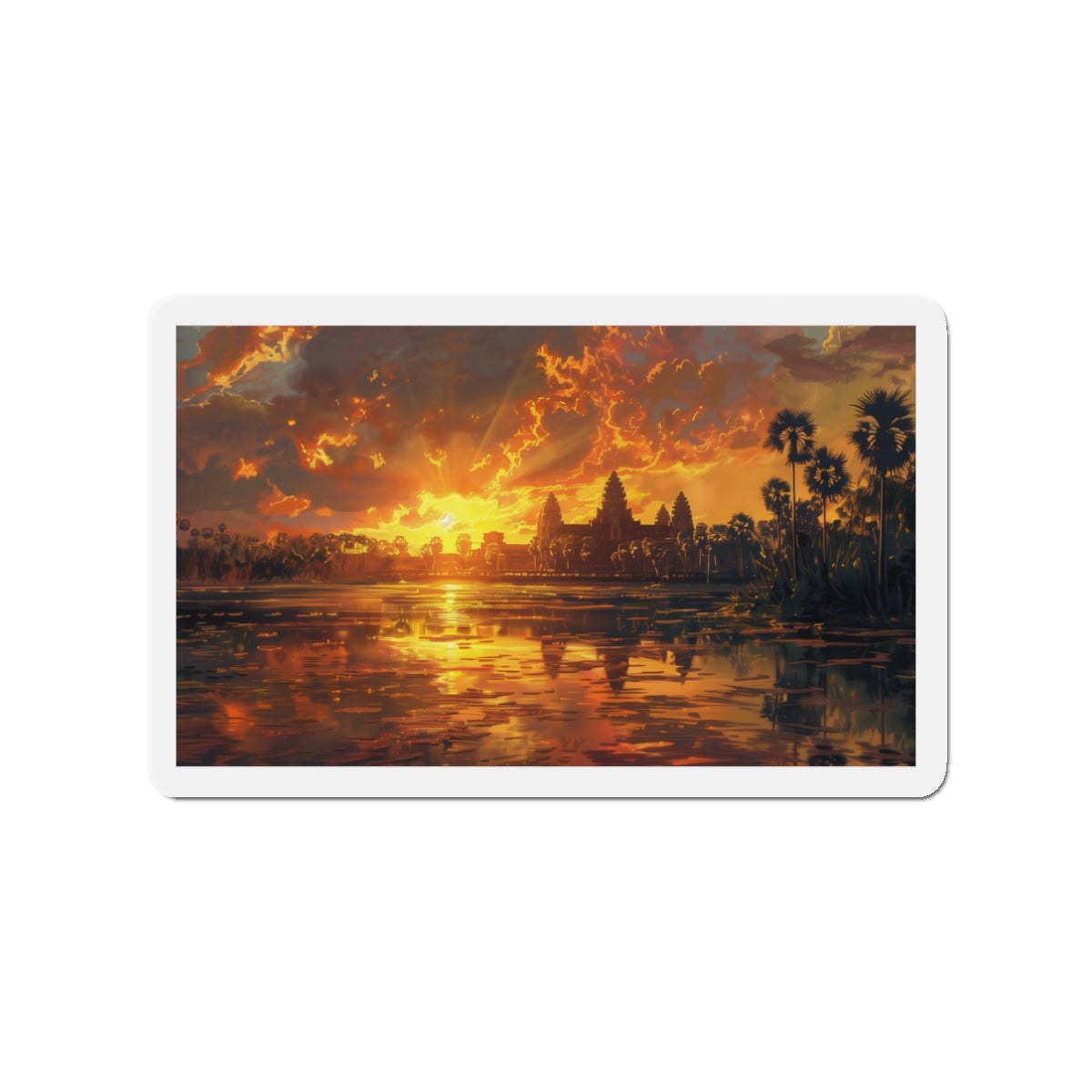 Golden Sunset at Angkor Wat Magnet