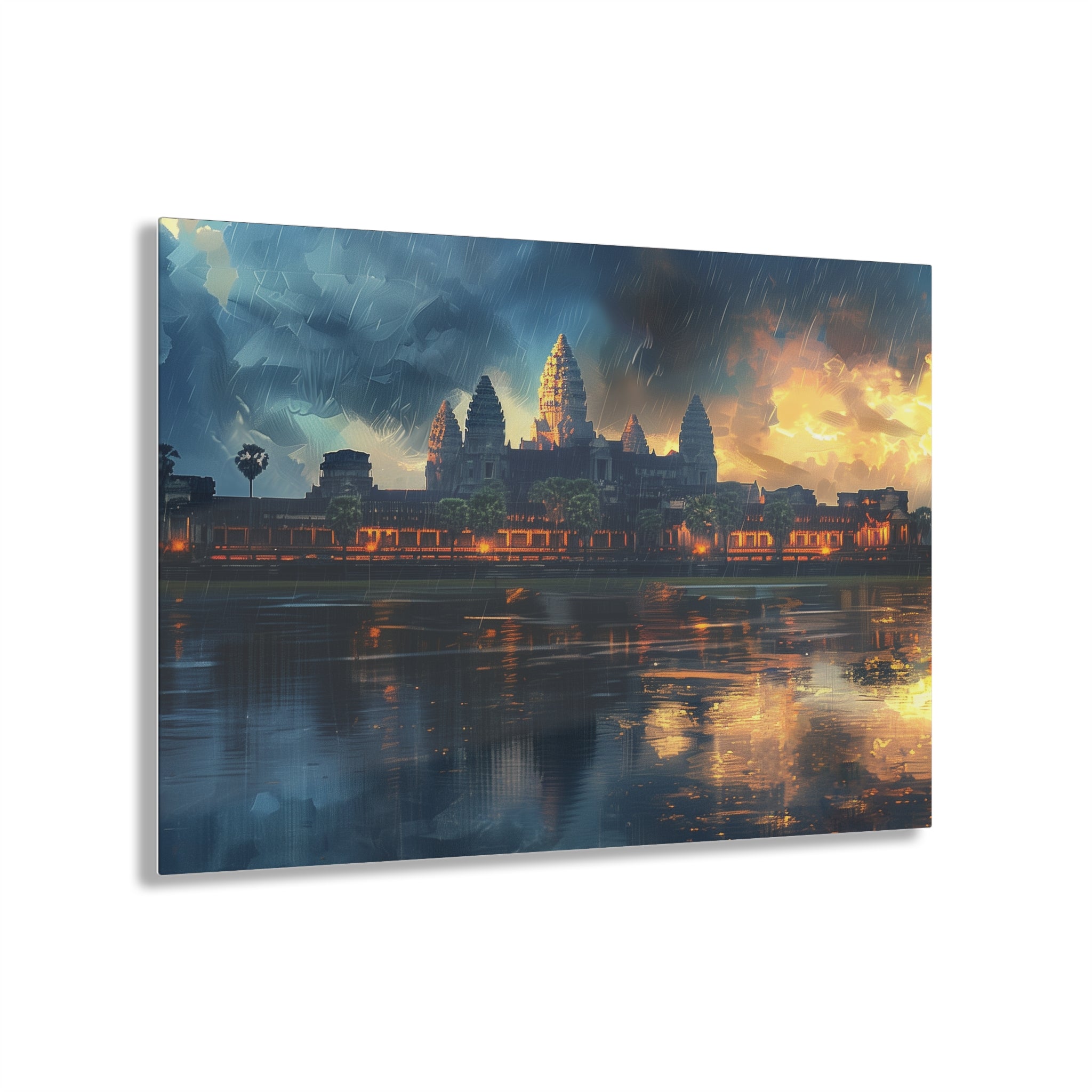 Rainy Reflections at Angkor Wat Acrylic Print