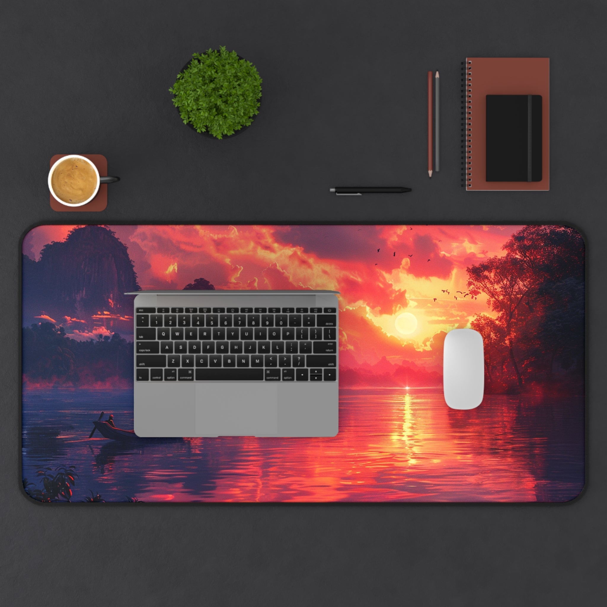 Mekong River Sunset Desk Mat