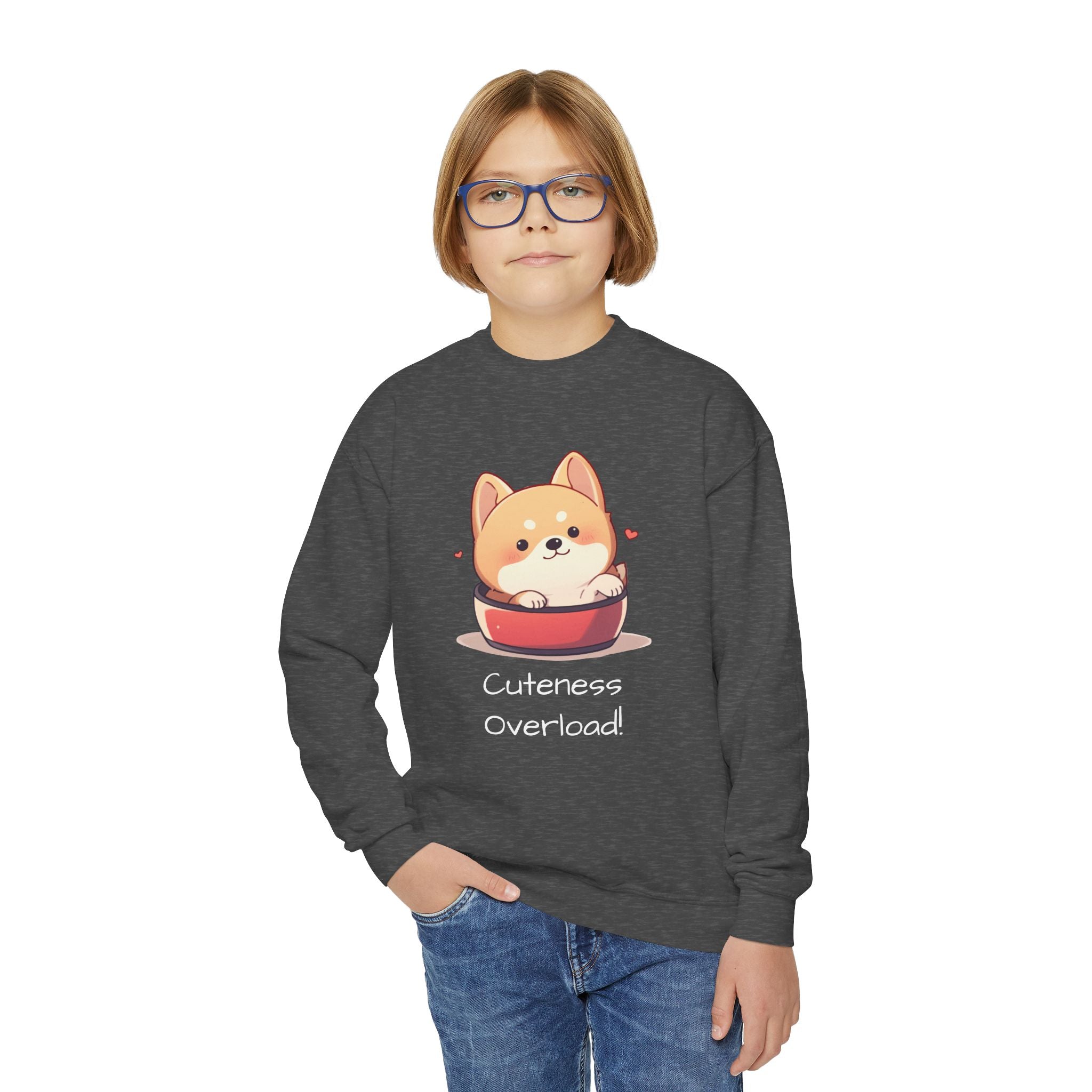 Cuteness Overload Youth Crewneck Sweatshirt