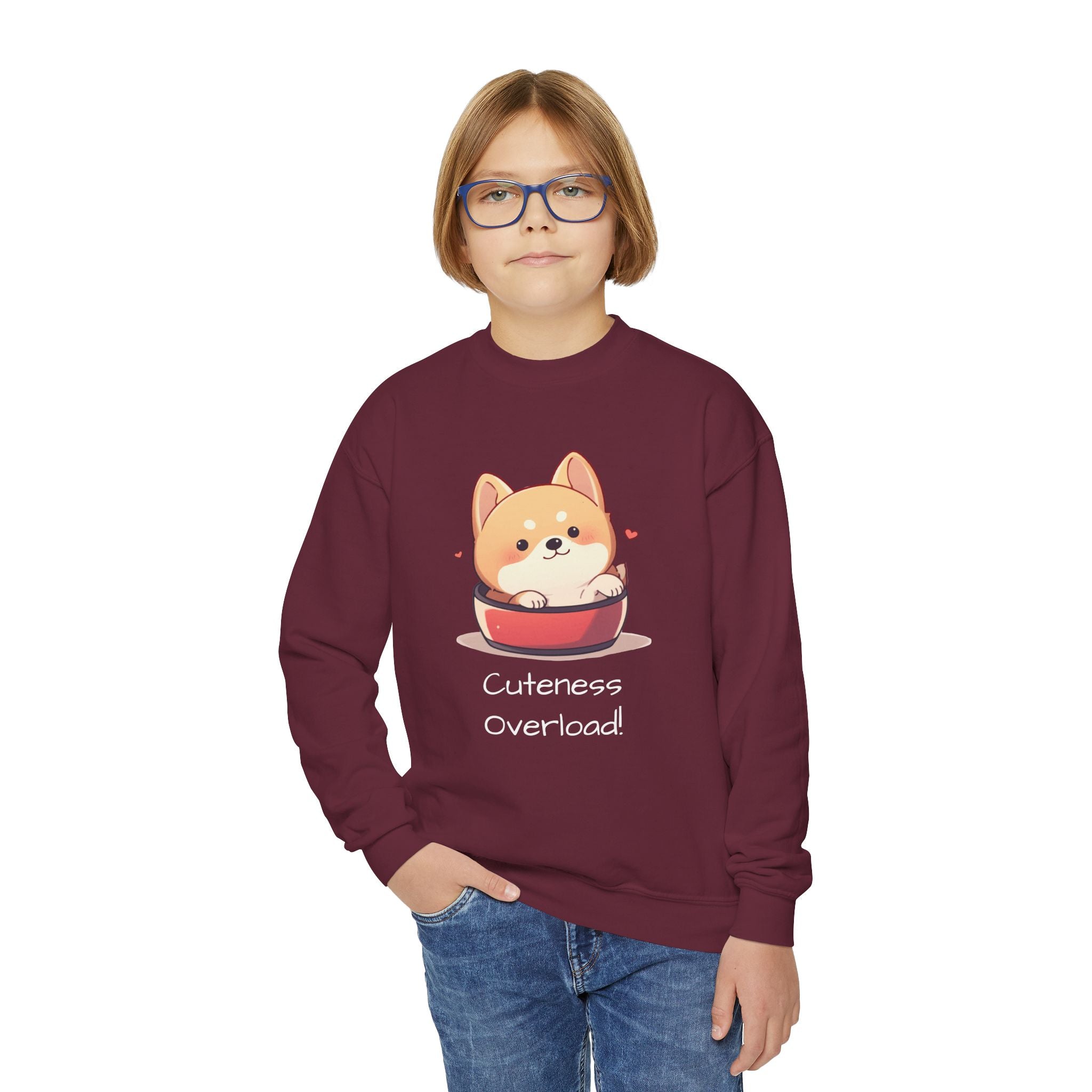 Cuteness Overload Youth Crewneck Sweatshirt