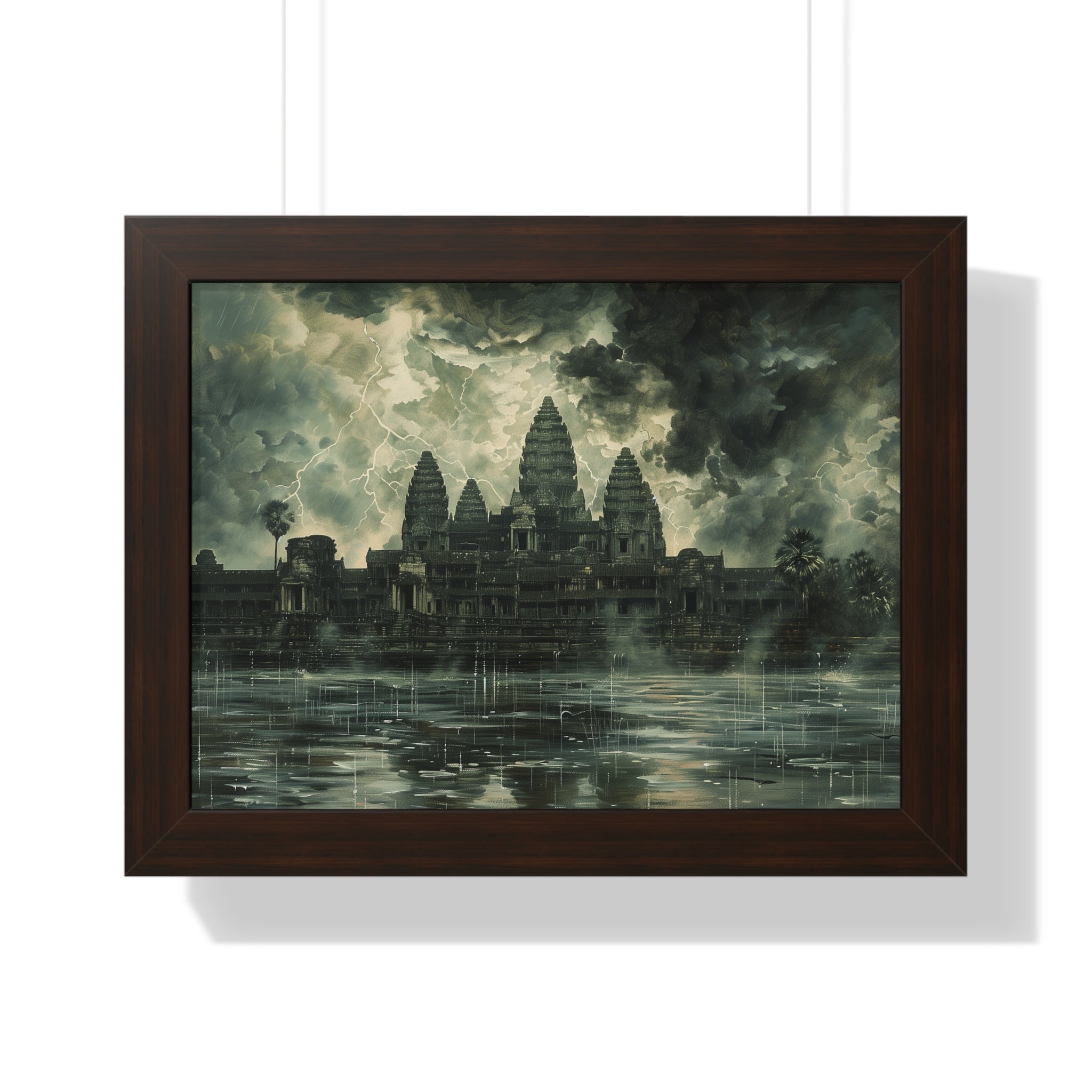 Stormy Majesty at Angkor Wat Framed Poster