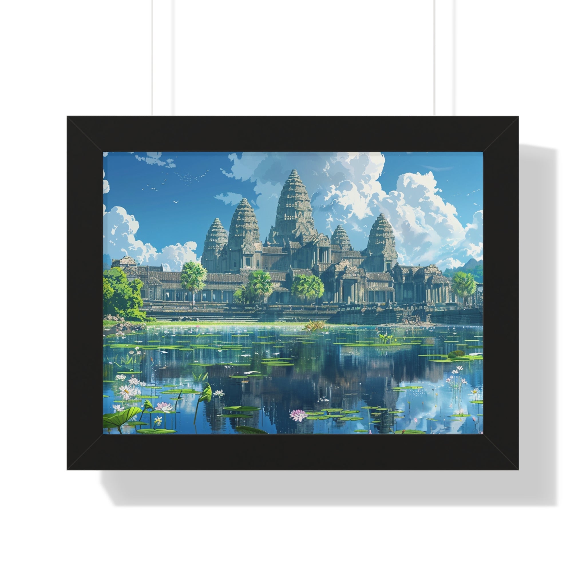 Daytime Serenity at Angkor Wat Framed Poster