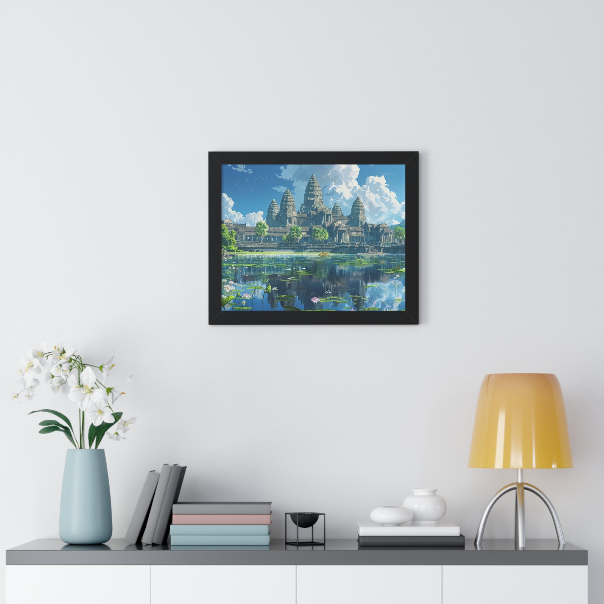 Daytime Serenity at Angkor Wat Framed Poster