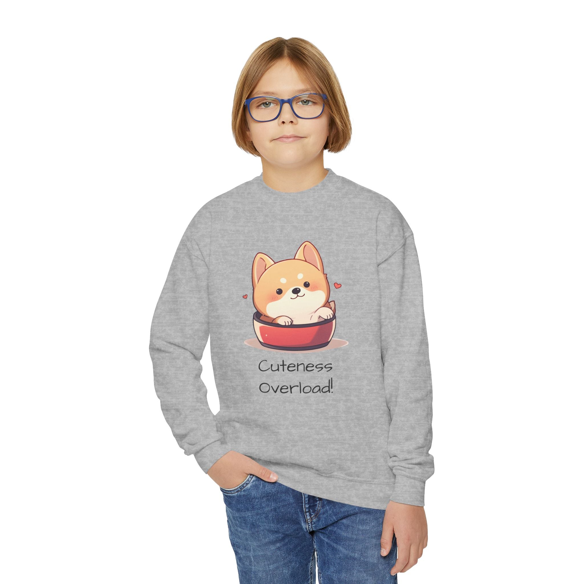 Cuteness Overload Youth Crewneck Sweatshirt