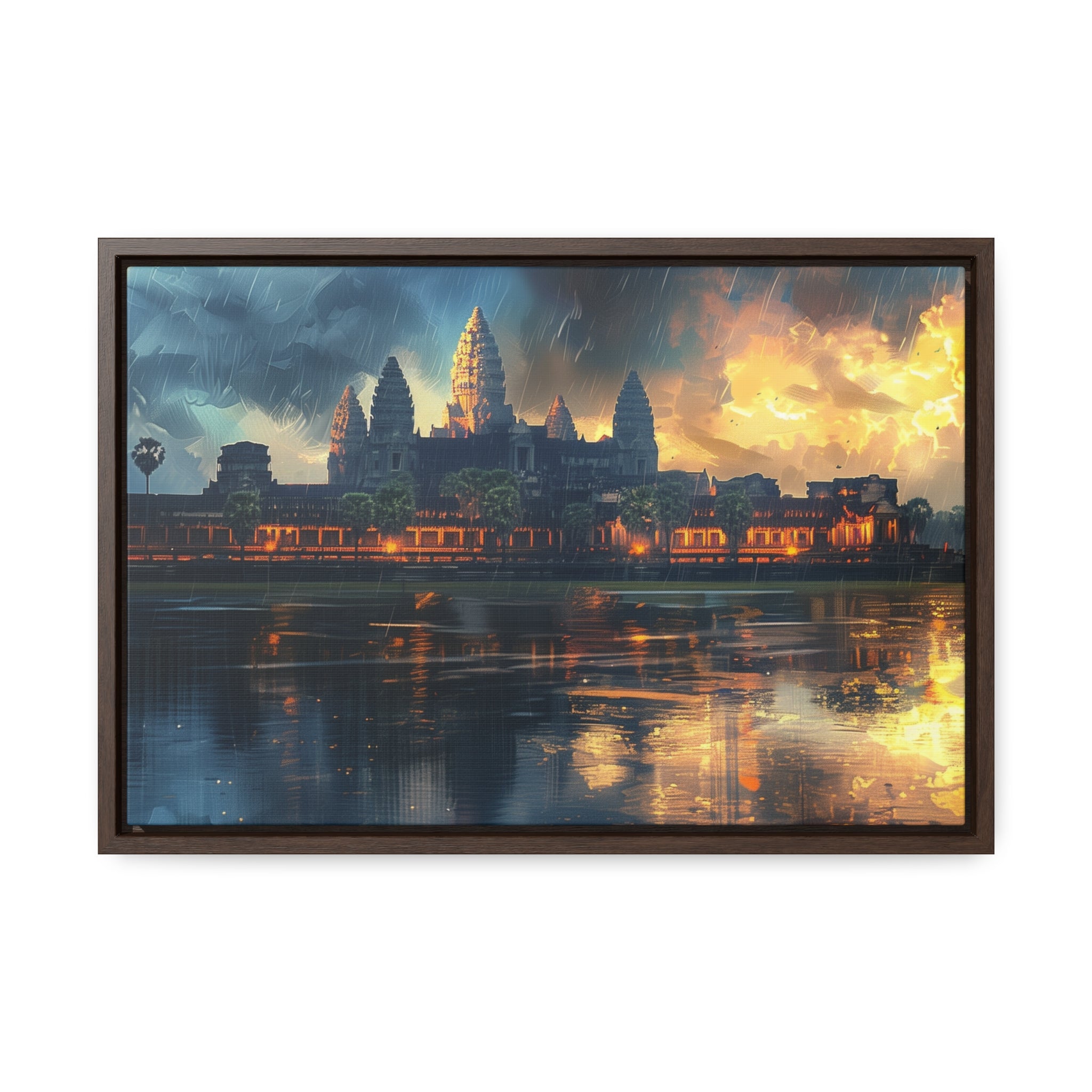 Rainy Reflections at Angkor Wat Canvas