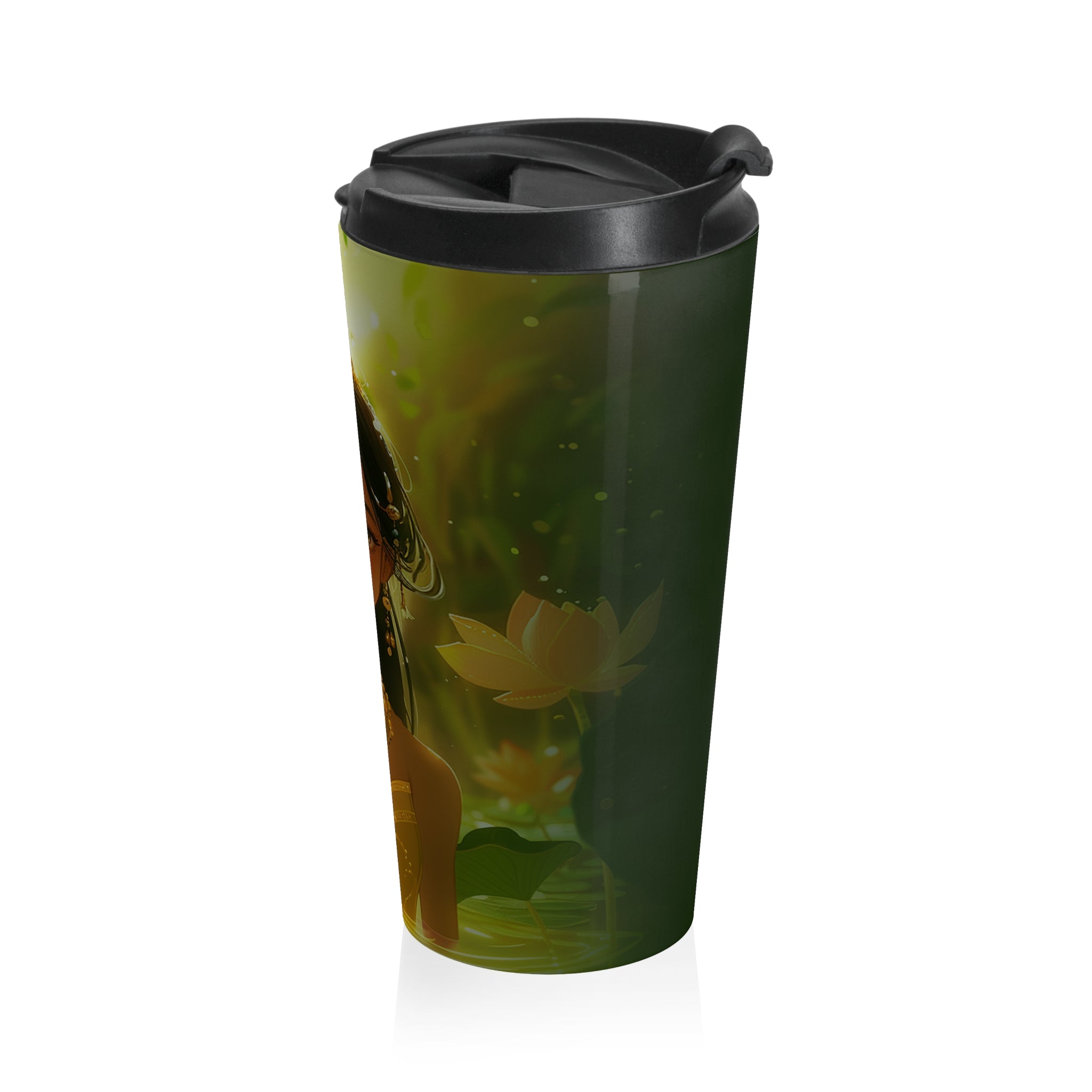 Golden Grace: Khmer Maiden Travel Mug