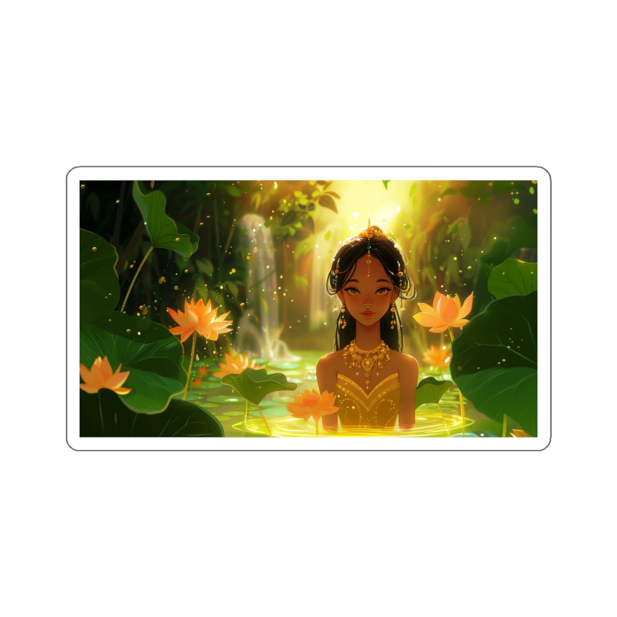 Golden Grace: Khmer Maiden Sticker